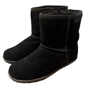Minnetonka Black Suede Faux Fur Lined Ankle Boots Women‎ 6